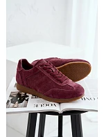 Tenisky z pravé semišové kůže Big Star TT274227 Bordó