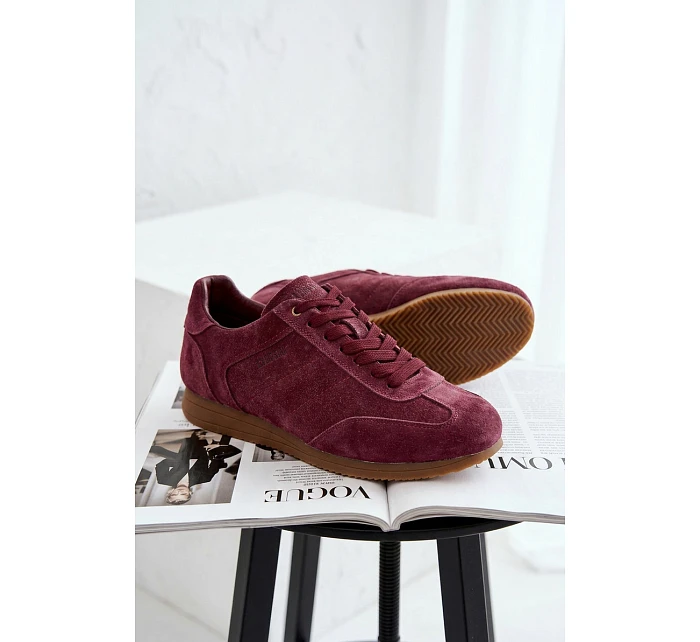 Tenisky z pravé semišové kůže Big Star TT274227 Bordó
