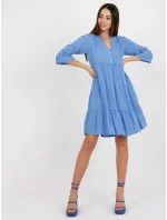 Šaty D73761M30214C modré