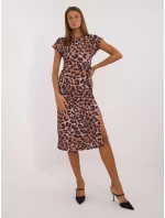 Sukienka DHJ SK model 20479873 brązowy - FPrice Sukienka DHJ SK model 20479873 brązowy - FPrice