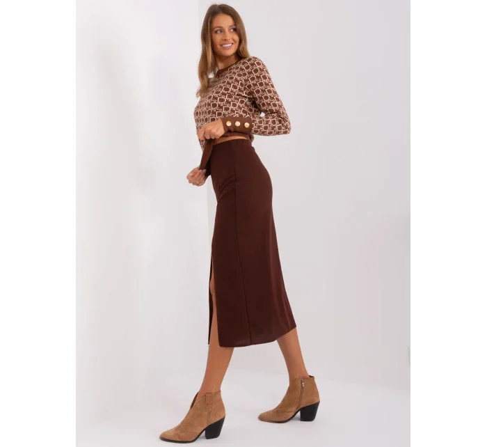 Sukně LK SD 509445.72P tmavě hnědá