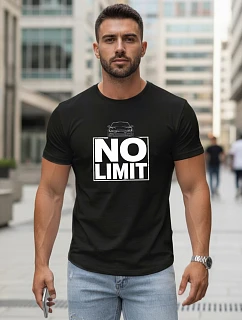 Pánské bavlněné tričko s potiskem No limit černé FashionStreet NX0129R