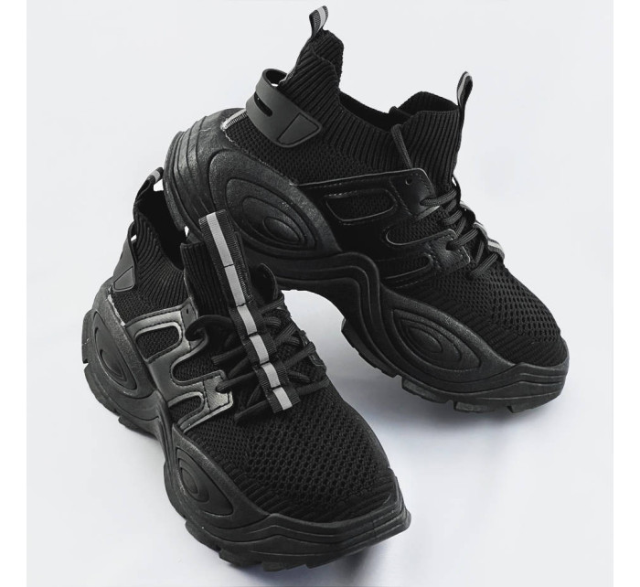 Černé dámské textilní tenisky sneakers (RA16)