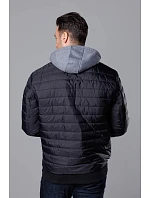 Černá pánská bunda typu "bomber" s kapucí model 18344844 - J.STYLE Černá pánská bunda typu "bomber" s kapucí model 18344844 - J.STYLE