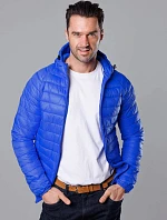 Pánská prošívaná bunda s kapucí modrá (HM112-40)