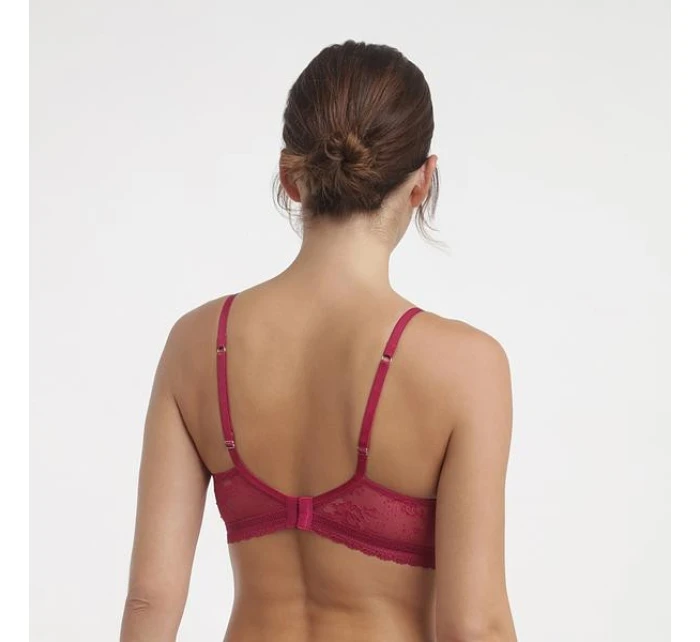 Dámská krajková podprsenka s kosticí DIM ROMANCE UNDERWIRE FULL CUP BRA - DIM - červená