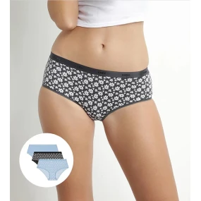 Dámské bavlněné kalhotky 3 ks DIM LES POCKETS COTTON BOXER 3x - DIM - černá