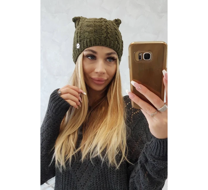 khaki fleecová čepice model 18750013 - K-Fashion