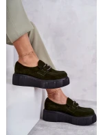 Módní semišové boty na platformě Khaki model 21598683 - Boto