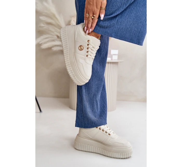Sneakersy Sportovní Boty Dámské Zateplené Na Masivní Podešvi Béžové Verissha Sneakersy Sportovní Boty Dámské Zateplené Na Masivní Podešvi Béžové Verissha