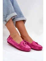 Dámské Ploché Klasické Semišové Mokasíny model 21686063 Fuchsie - S.Barski Dámské Ploché Klasické Semišové Mokasíny model 21686063 Fuchsie - S.Barski