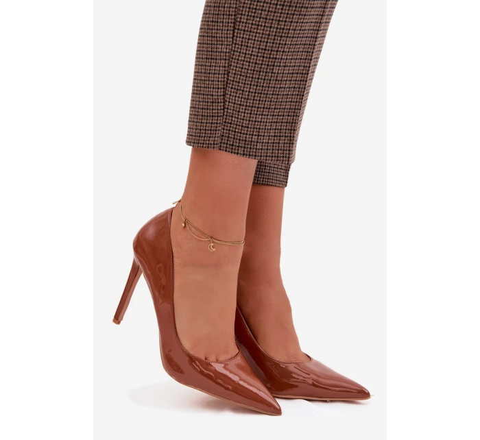 Lakované lodičky z eko kůže Camel Jonira