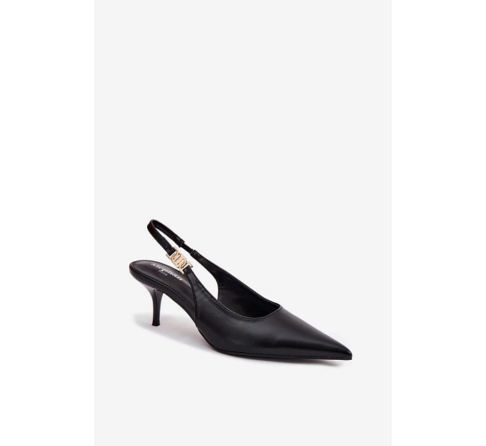 Dámské sandály z umělé kůže na podpatku Černé model 22102984 - Boto