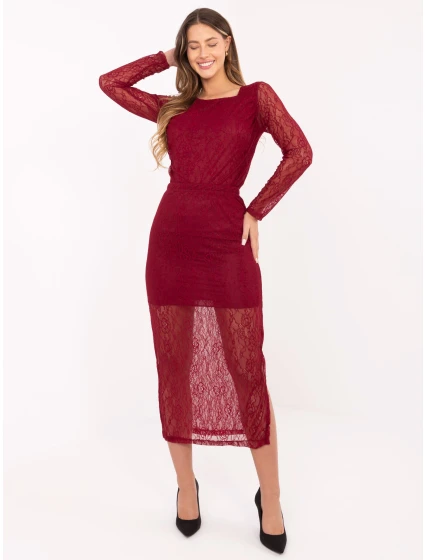 Spódnica MI SD model 21480313 bordowy - FPrice