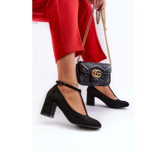 Černé Raniyah Eco semišové lodičky na podpatku Černé Raniyah Eco semišové lodičky na podpatku