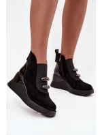Dámské kotníkové boty na platformě D&A – černé Dámské kotníkové boty na platformě D&A – černé
