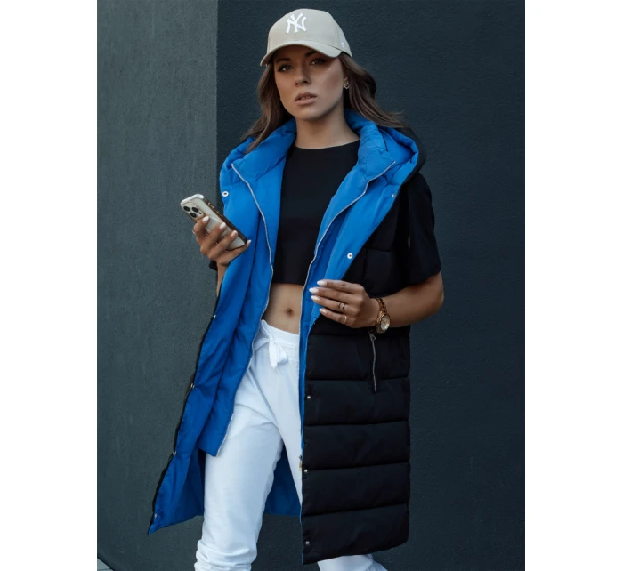 Dámská dlouhá prošívaná vesta s kapucí černá Dstreet model 21979844 - FashionStreet