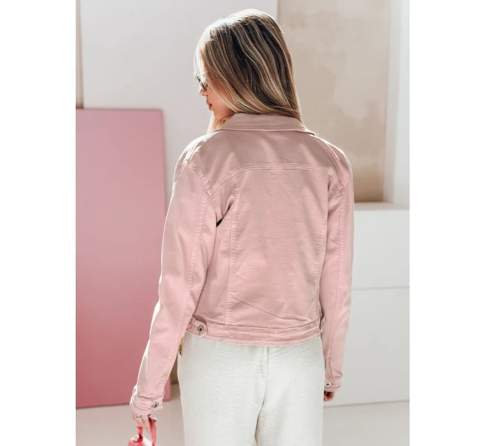 Dámská krátká džínová bunda PASTELLO růžová FashionStreet TY4909