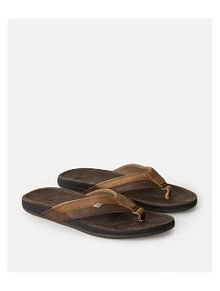 Plážové žabky RIP CURL Bell.S Leather Open Toe, hnědé