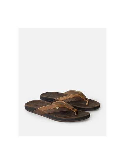 Plážové žabky RIP CURL Bell.S Leather Open Toe, hnědé