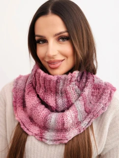 Komin dámský vlněný měkký šátek golf zimní KN21 tmavě růžový