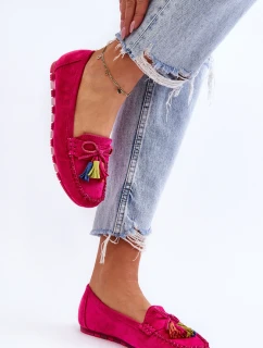 Semišové Mokasíny S Mašlí A Fuchsie model 21623172 - Boto