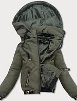 Dámská bunda typu "bomber" v khaki barvě (B8098-11)