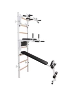 DŘEVĚNÝ KOVOVÝ GYMNASTICKÝ ŽEBŘÍK S HRAZDOU, LAVIČKOU A PŘÍSLUŠENSTVÍM BENCHK 233W DŘEVĚNÝ KOVOVÝ GYMNASTICKÝ ŽEBŘÍK S HRAZDOU, LAVIČKOU A PŘÍSLUŠENSTVÍM BENCHK 233W