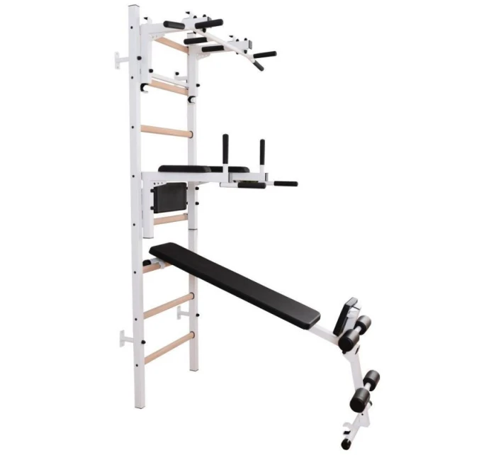 DŘEVĚNÝ KOVOVÝ GYMNASTICKÝ ŽEBŘÍK S HRAZDOU, LAVIČKOU A PŘÍSLUŠENSTVÍM BENCHK 233W DŘEVĚNÝ KOVOVÝ GYMNASTICKÝ ŽEBŘÍK S HRAZDOU, LAVIČKOU A PŘÍSLUŠENSTVÍM BENCHK 233W