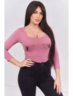 Halenkové body s potiskem pistole tmavě růžové