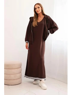 Dámský komplet s viskózou se a dlouhou hnědý model 21268141 - K-Fashion
