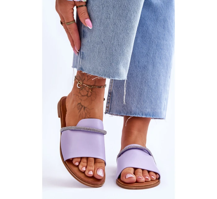 Elegantní ploché sandálky fialové model 21619499 - Boto Elegantní ploché sandálky fialové model 21619499 - Boto