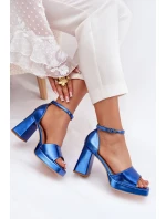 Dámské Sandály Na Podpatku Modré model 21703024 - Boto Dámské Sandály Na Podpatku Modré model 21703024 - Boto