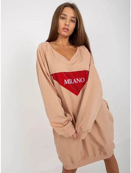 Bluza VI BL model 19755086 ciemny bezowy - FPrice Bluza VI BL model 19755086 ciemny bezowy - FPrice