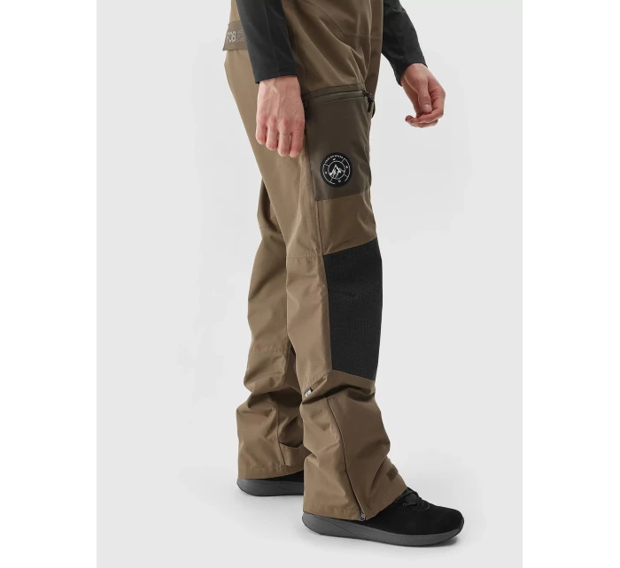 Pánské snowboardové kalhoty se šlemi 4FAW23TFTRM346-81S hnědé - 4F