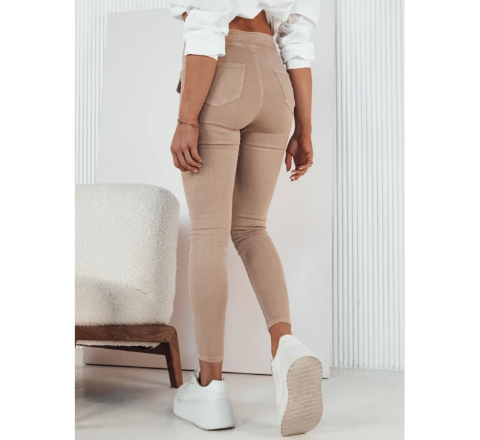 Dámské džínové kalhoty SKULL light beige FashionStreet UY1723