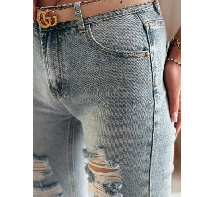 Dámské džínové kalhoty regular fit DESTINA blue FashionStreet UY2447