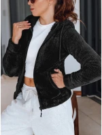 Dámská mikina s kapucí černá FashionStreet BY1556 Dámská mikina s kapucí černá FashionStreet BY1556