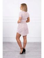 Pudrově růžové puntíkované šaty