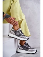 Dámská sportovní obuv na klínku GOE KK2N4083 stříbrne Dámská sportovní obuv na klínku GOE KK2N4083 stříbrne