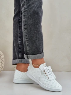 Dámské Ažurové Šněrovací Tenisky Světle Béžové Carinel