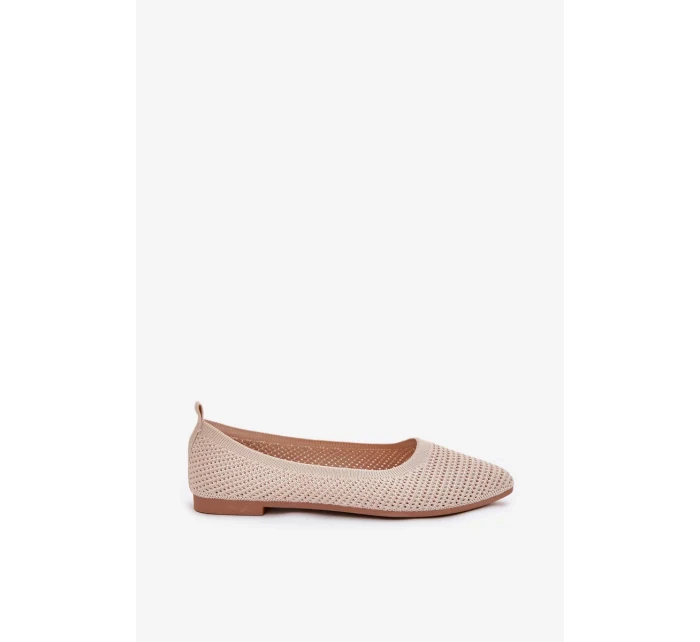 Dámské síťované textilní baleríny model 21836916 – béžové - Kesi