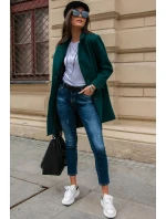Dámský kabát model 20739844 tmavě zelený - Roco Fashion