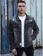 Pánská šedá džínová bunda model 21980259 - Dstreet