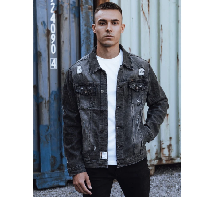 Pánská šedá džínová bunda model 21980259 - Dstreet