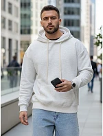 Pánská klokaní mikina s kapucí světle šedá FashionStreet BX5950