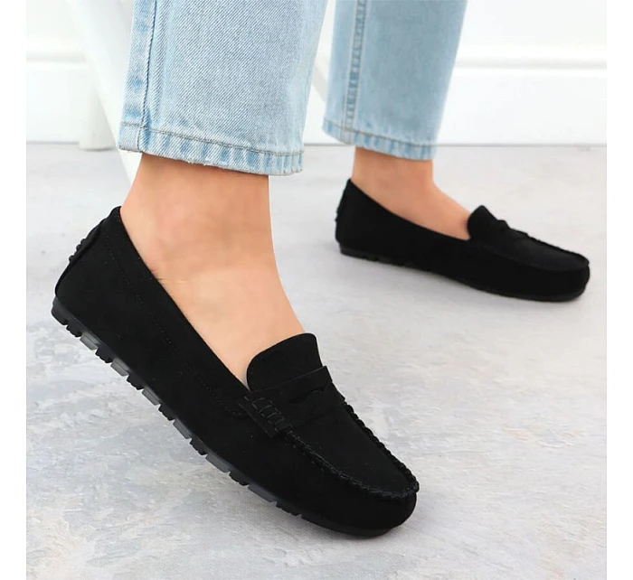 Dámské černé semišové mokasíny polobotky Potocki model 22087459 - Hikvision