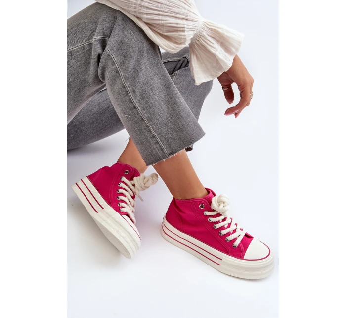 Dámské tenisky na platformě Fuksja Aineri Dámské tenisky na platformě Fuksja Aineri