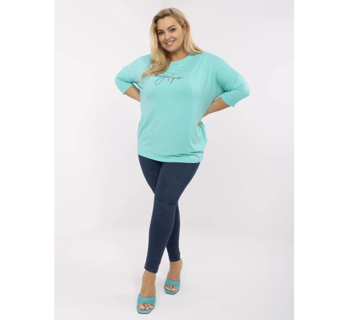 Bluzka RV BZ model 21072619 turkusowy - FPrice Bluzka RV BZ model 21072619 turkusowy - FPrice