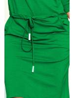 Sportovní šaty s vázáním a kapsami Numoco - zelené